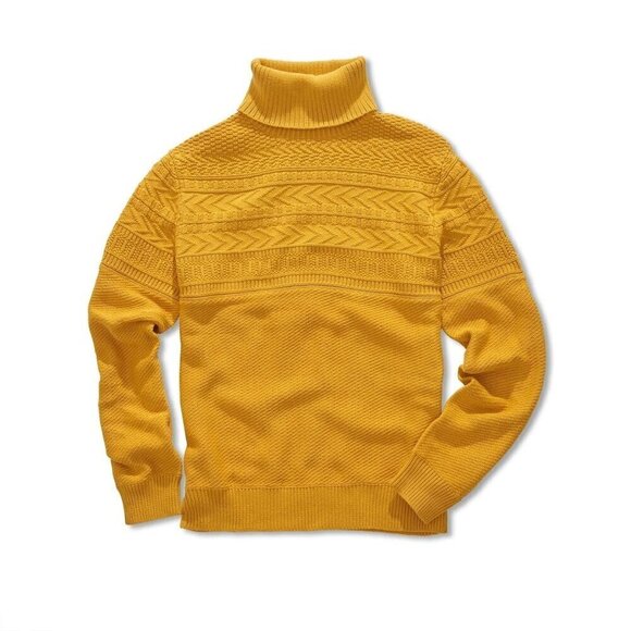 J.‎ Peterman Aran fisherman’s yellow sweater men’s size XL - Picture 1 of 9